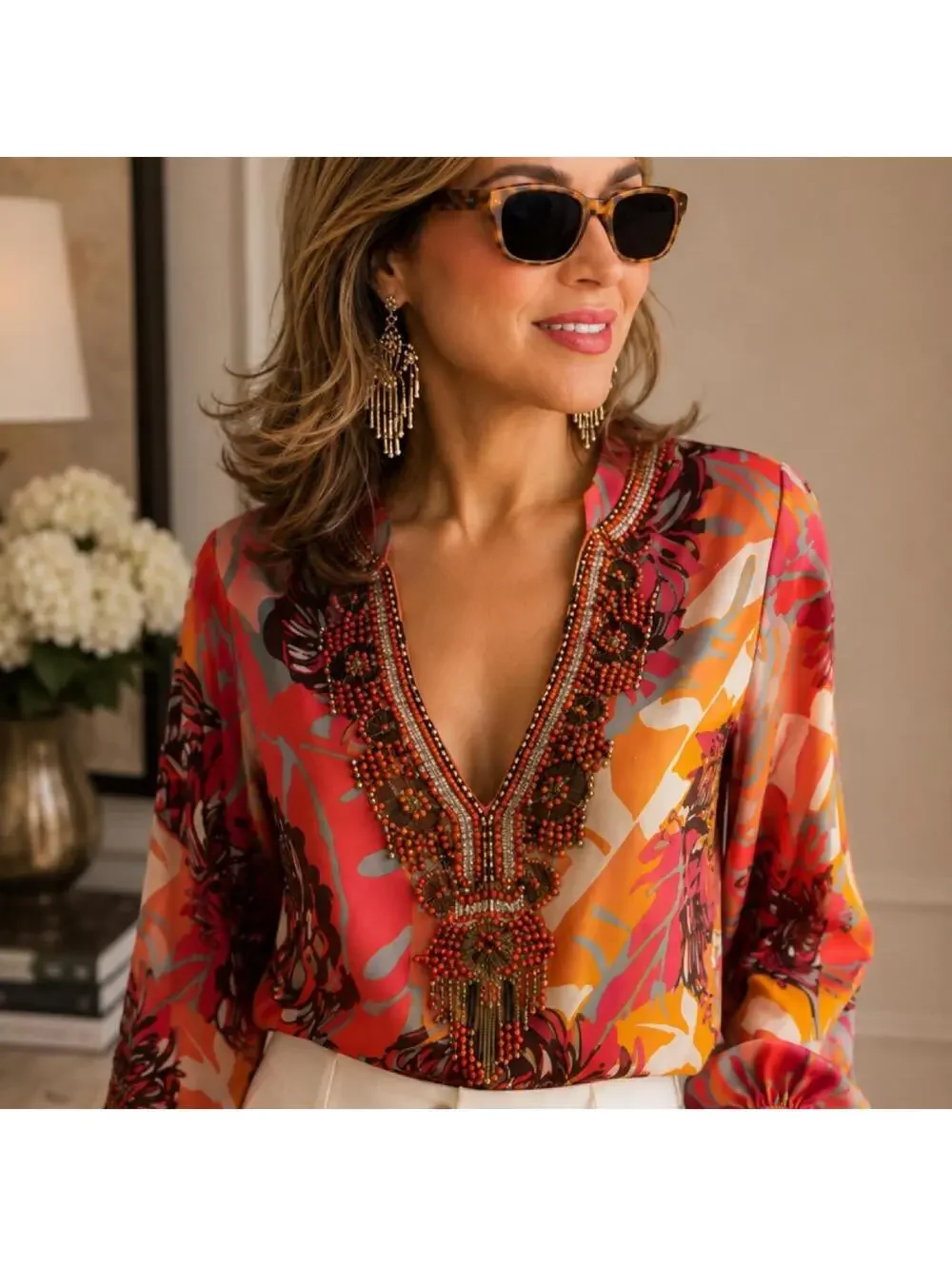 Judith Leiber Tortoiseshell Frame Sunglasses